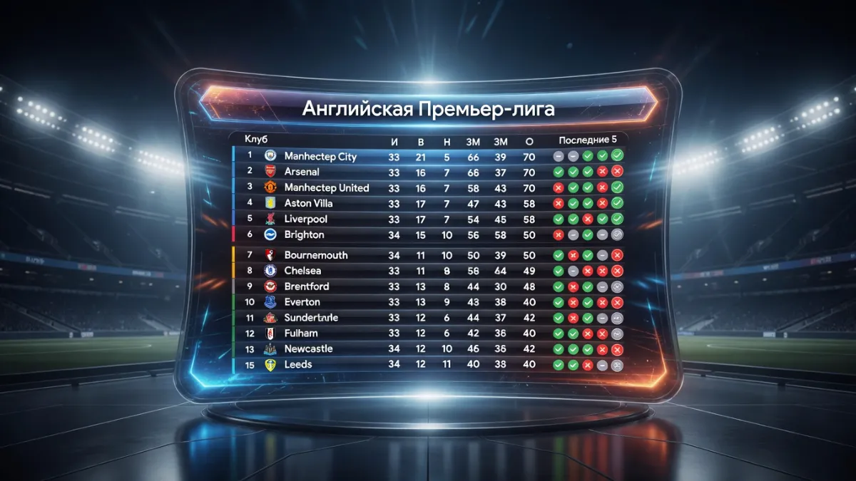 Итоговая турнирная таблица АПЛ — Прогноз суперкомпьютера: «Манчестер Сити» — чемпион, «Тоттенхэм» вылетит