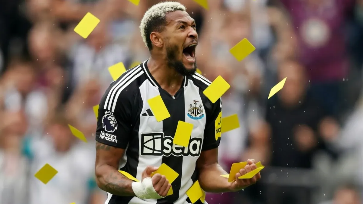 Дисциплинарная ловушка: Игрок «Ньюкасла» Жоэлинтон идет на рекорд по картам