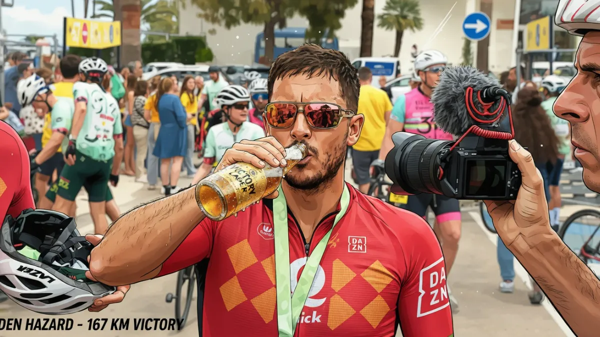 Эден Азар проехал 167 км на велосипеде и отпраздновал это пивом